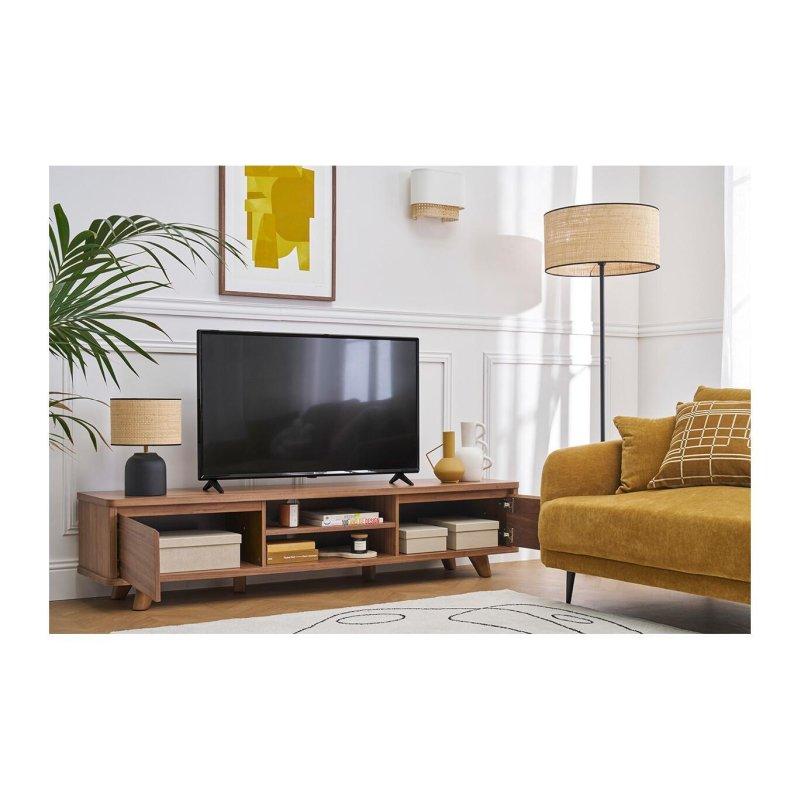 Vintage Ceviz Ahşap TV Sehpası 180 cm