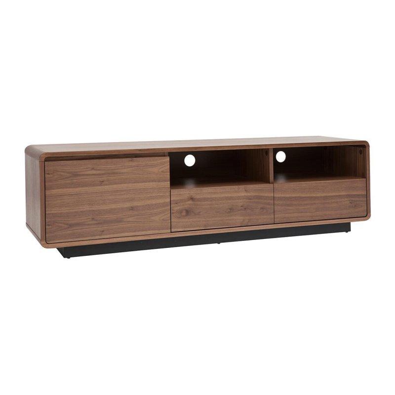 Vintage Ceviz Ahşap ve Siyah Metal TV Ünitesi 160 cm