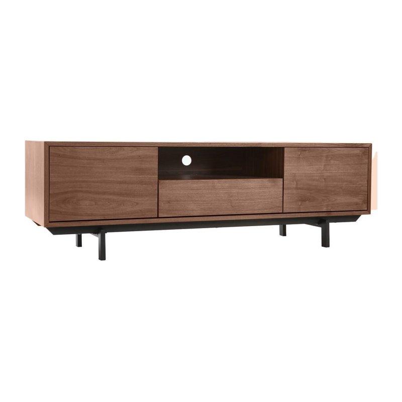 Vintage Dokulu Koyu Ahşap TV Sehpası 160 cm