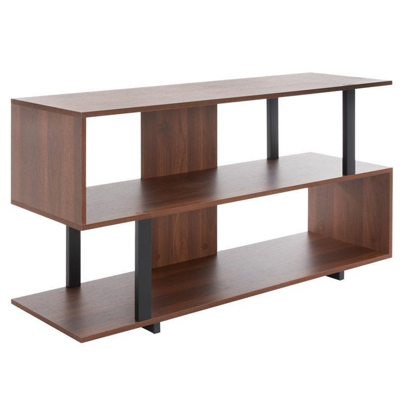 Zigzag Tasarımlı Ceviz Rengi Mini TV Ünitesi 120x35x62 cm - 80146