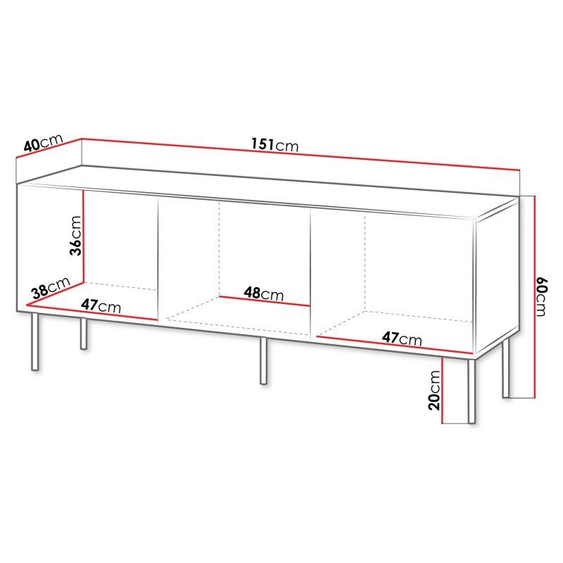 150 cm Siyah TV Ünitesi Isla Metalik Ayaklı - 80527