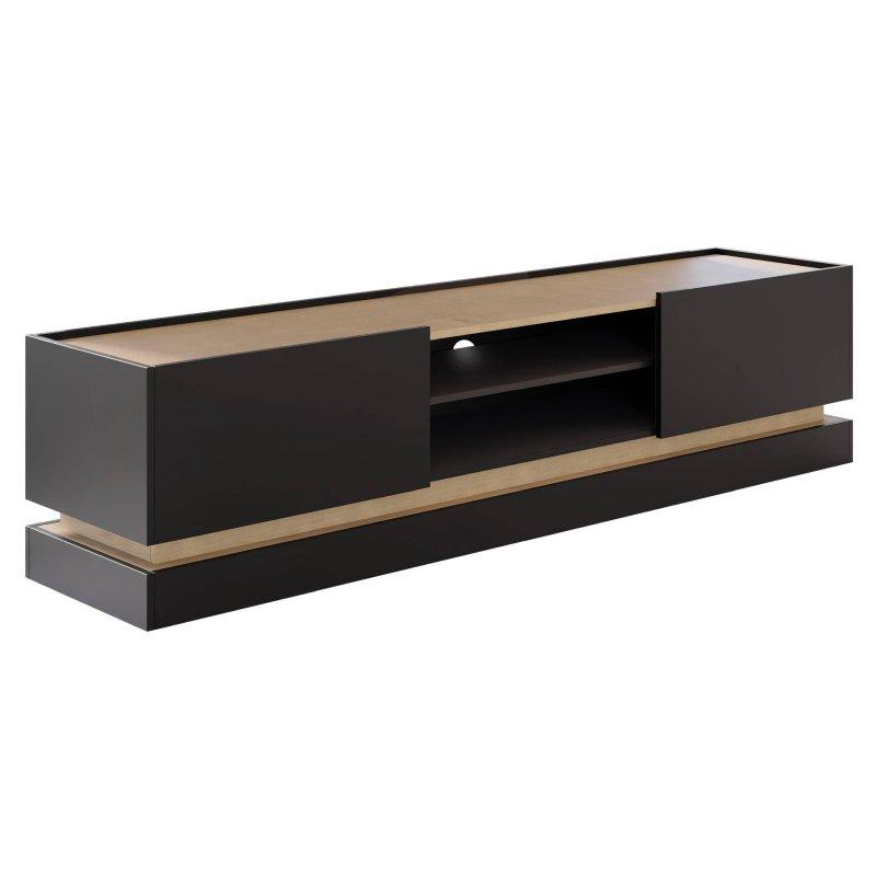 200 cm Açık Ahşap ve Siyah TV Ünitesi - 80671