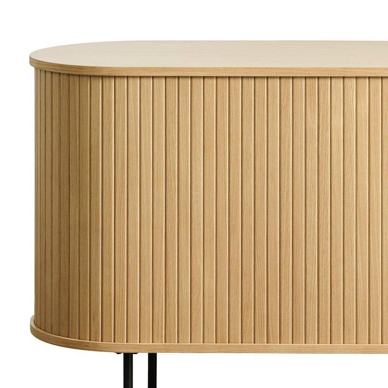 Açık Ahşap Renkli 180 cm TV Ünitesi Siyah Metal Ayaklı - 80668