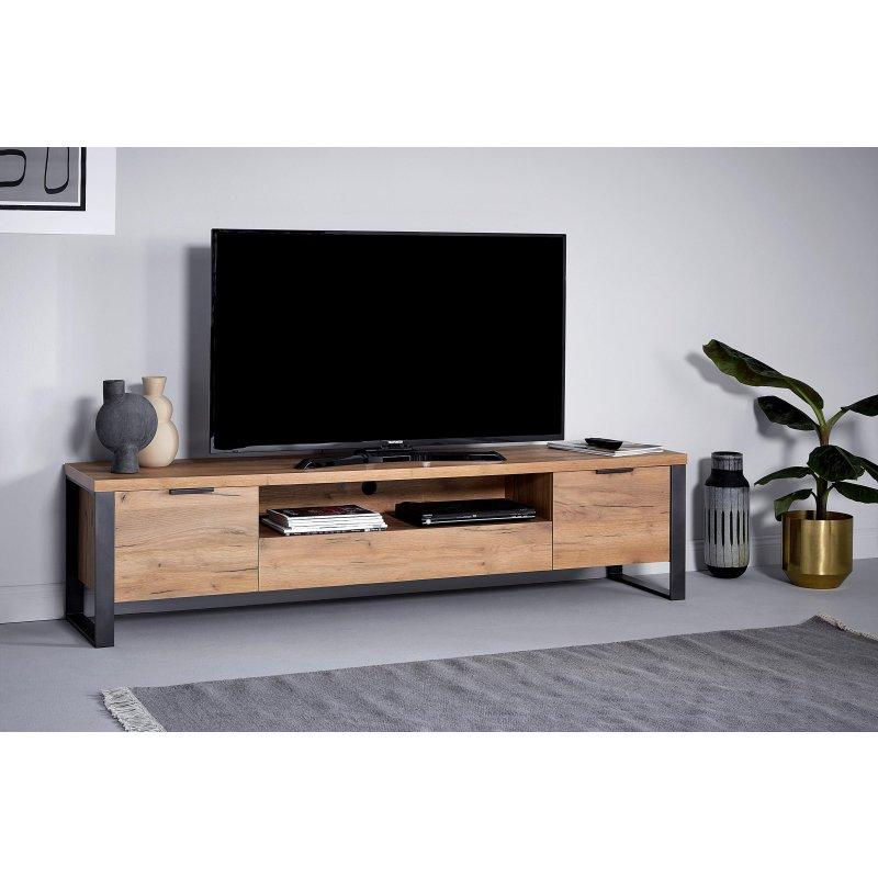 Açık Ahşap ve Antrasit 180 cm TV Ünitesi - 80653