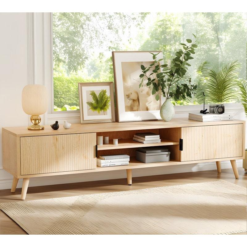 Açık Raflı ve Kapalı Dolaplı Modern TV Konsolu 157 cm - 80839