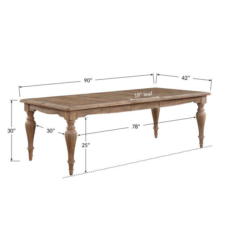 Açılabilir Çam Masif Ahşap Yemek Masası 183 cm Rustik Kahverengi - 82483