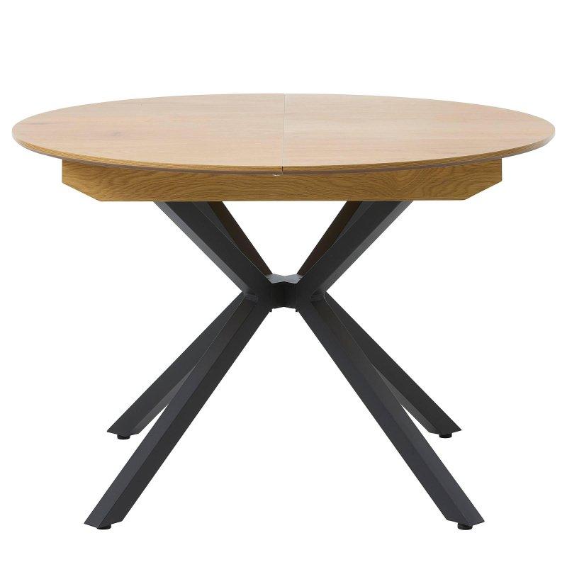 Açılır Yuvarlak Yemek Masası 120 cm Ahşap Dönerli Siyah Ayaklı - 82612