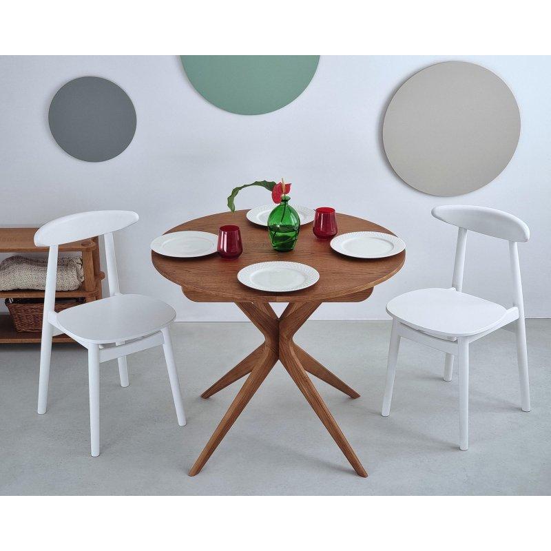 Açılır Yuvarlak Yemek Masası 90 cm Kahverengi Endüstriyel Ahşap - 82600