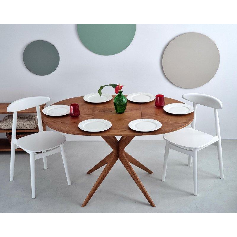 Açılır Yuvarlak Yemek Masası 90 cm Kahverengi Endüstriyel Ahşap - 82600