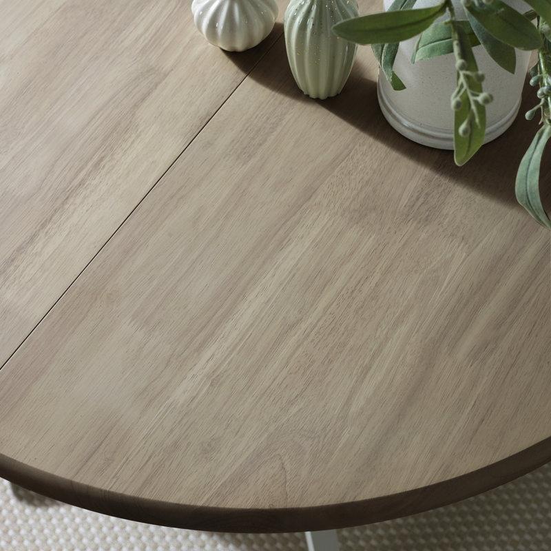 Açılır Yuvarlak Yemek Masası Endüstriyel Ahşap Gri Beyaz 138 cm - 82354