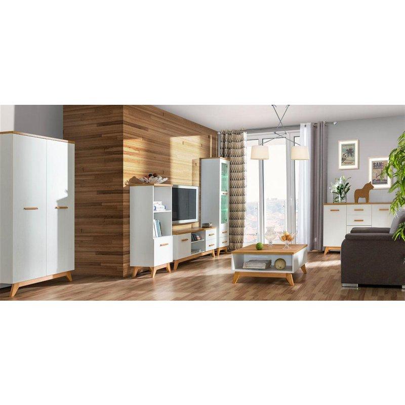 Andersen Çam ve Nash Meşe Rengi Laminat Vitrinli TV Ünitesi 135x55 cm - 82141