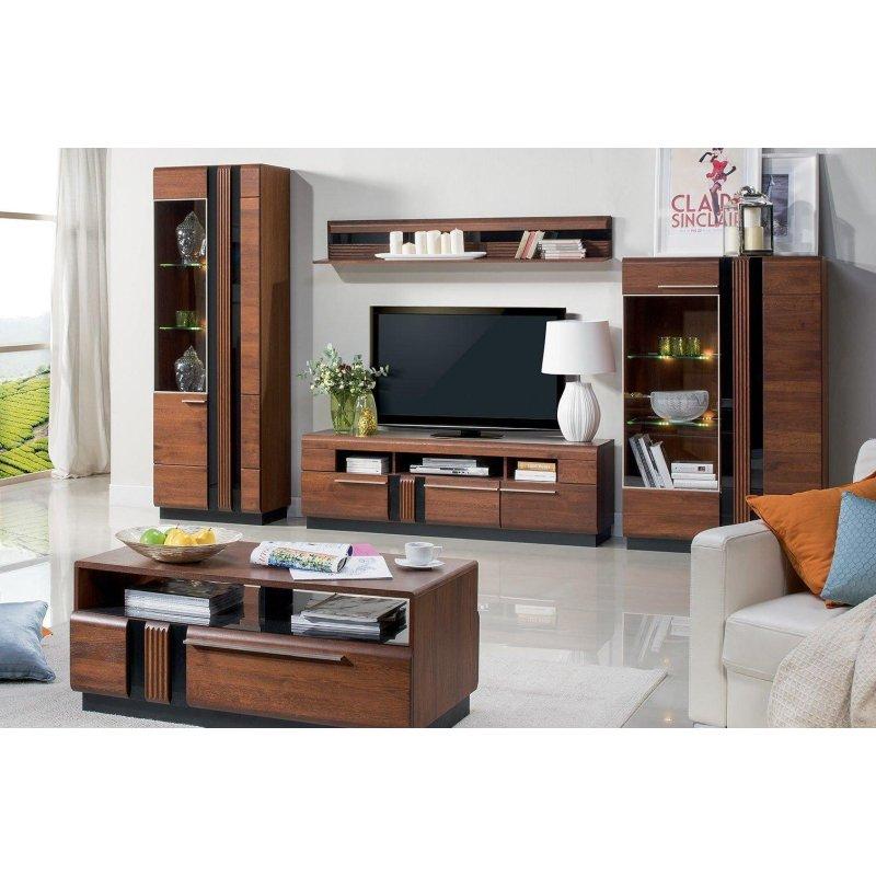 Antik Meşe Renkli Metal Ayaklı Vitrinli TV Ünitesi 160x51 cm - 82075
