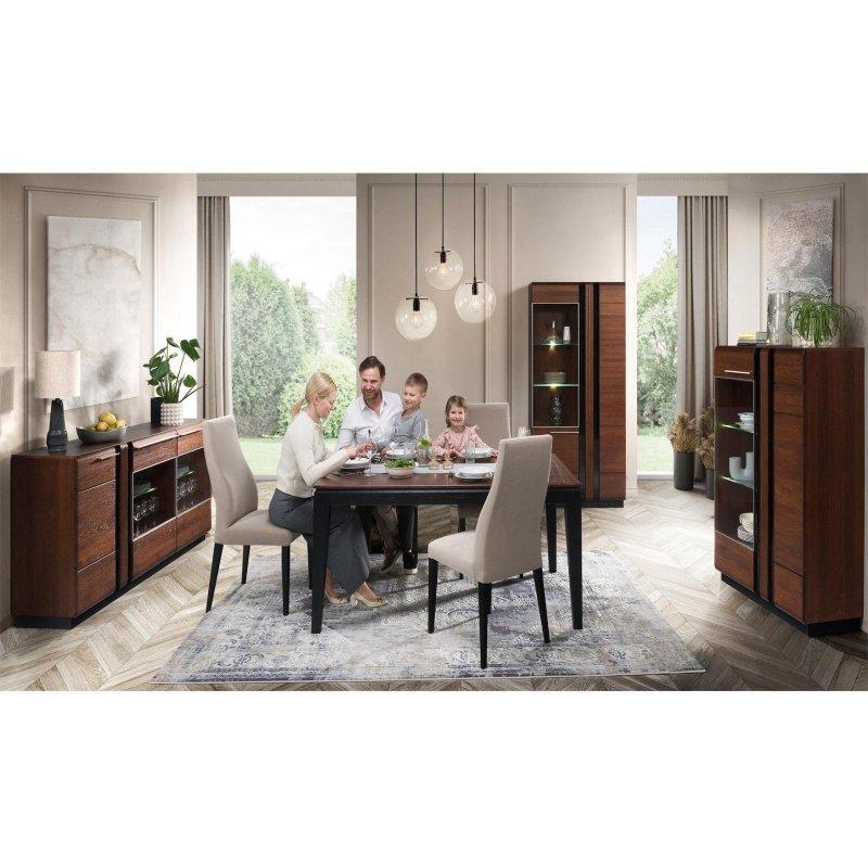 Antik Meşe Renkli Metal Ayaklı Vitrinli TV Ünitesi 160x51 cm - 82075
