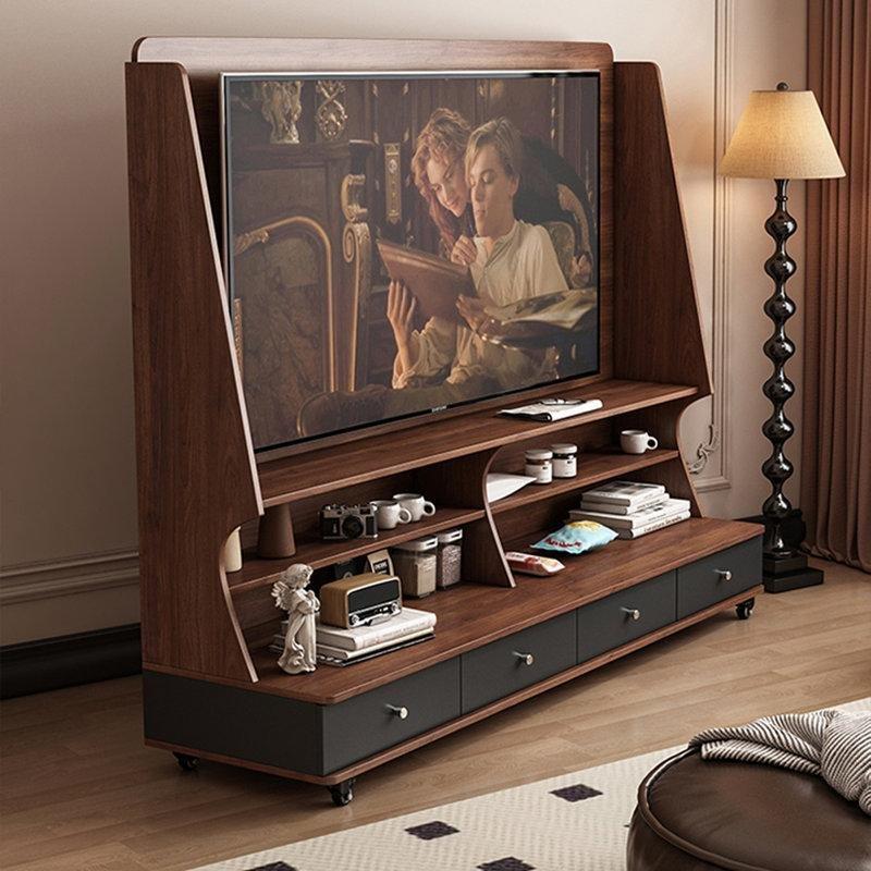 Antik Tarzı Katı Ahşap Tekerlekli TV Standı 238 cm Genişliğinde - 81346