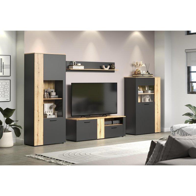 Antrasit ve Doğal Ahşap Renkli 150 cm TV Ünitesi - 80569