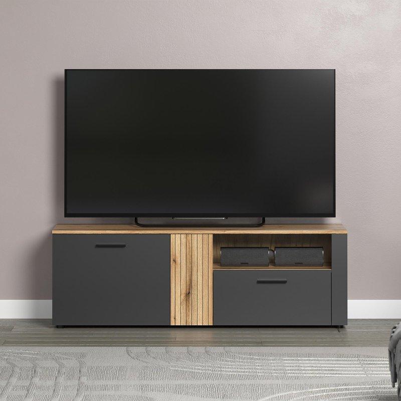 Antrasit ve Doğal Ahşap Renkli 150 cm TV Ünitesi - 80569