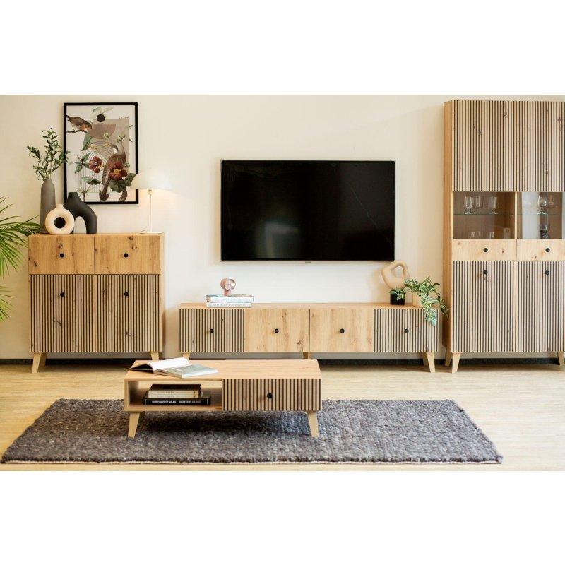 Artisan Meşe Renginde 180 cm Genişliğinde Modern TV Ünitesi - 82267