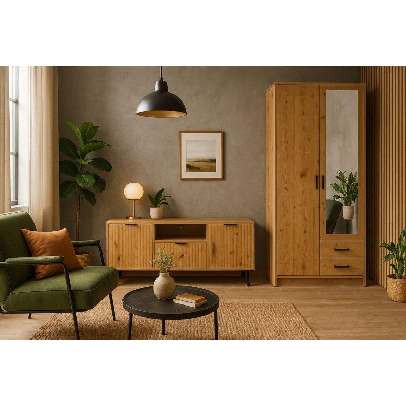 Artisan Meşe Renkli 140 cm Modern TV Ünitesi 2 Kapılı 1 Çekmeceli - 82087