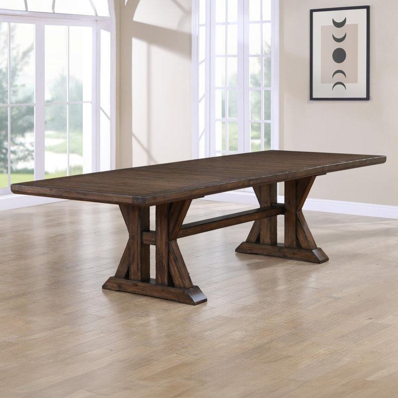 Auburn Açılabilir Masif Ahşap Yemek Masası 220 cm Koyu Kahverengi - 82531
