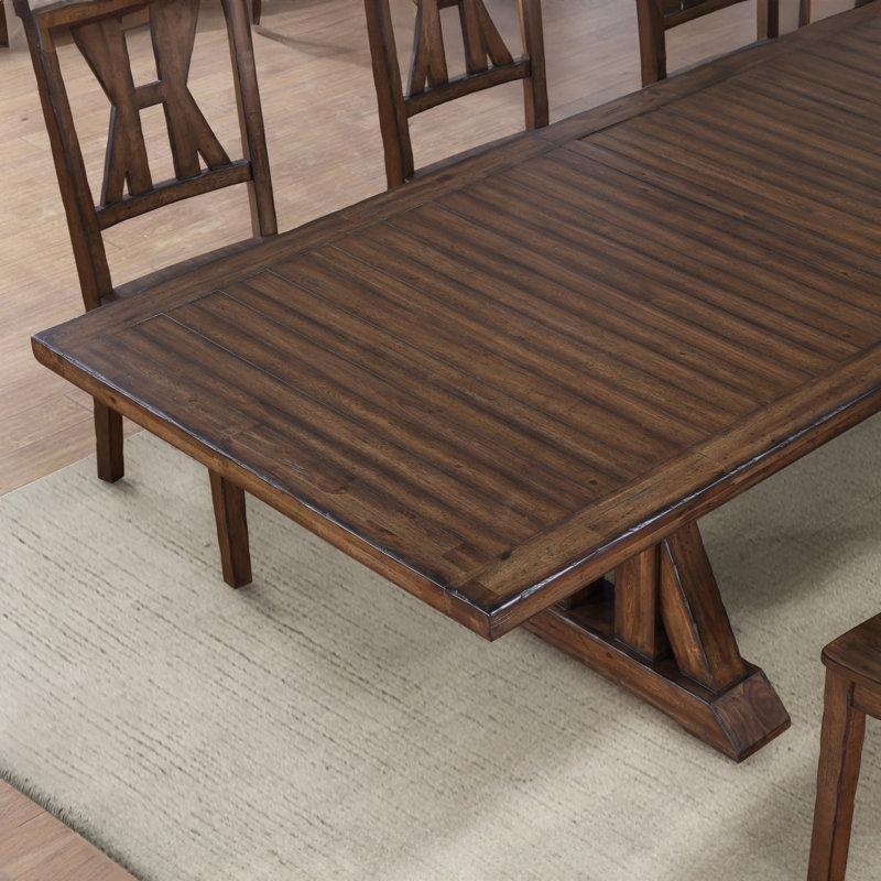 Auburn Açılabilir Masif Ahşap Yemek Masası 220 cm Koyu Kahverengi - 82531