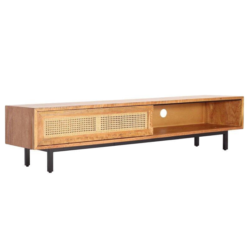 Bej Ön Panelli 180 cm TV Ünitesi Siyah Metal Ayaklı - 80650