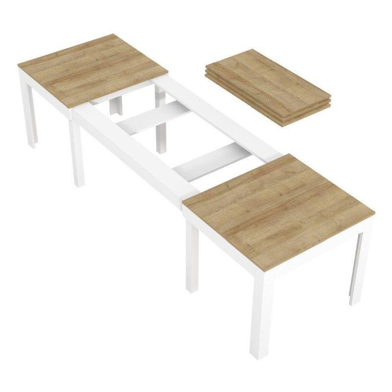 Beyaz Çerçeveli Riviera Meşe Açılır Yemek Masası 160-300 cm - 82981