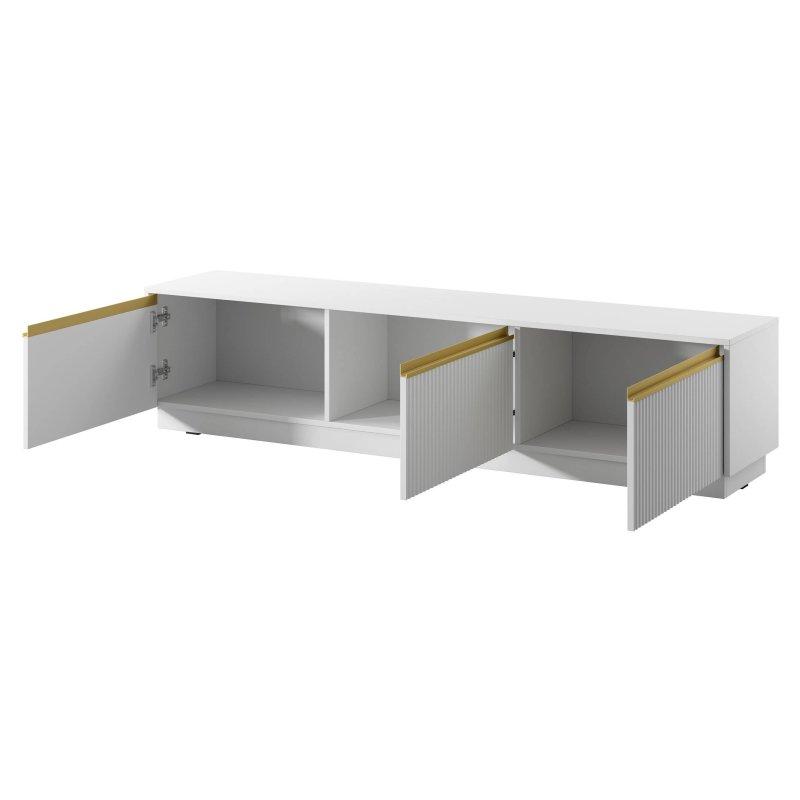 Beyaz Desenli MDF Ön Panel Gold Tutamaçlı 182 cm TV Ünitesi - 80596