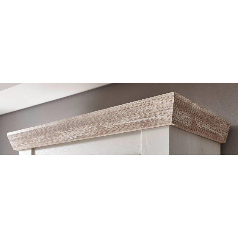 Beyaz Endüstriyel Ahşap 4 Parçalı Vitrinli TV Ünitesi 296x201 cm - 81796