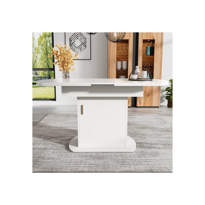 Beyaz Gold Detaylı Açılır Yemek Masası 110-130 cm - 83035