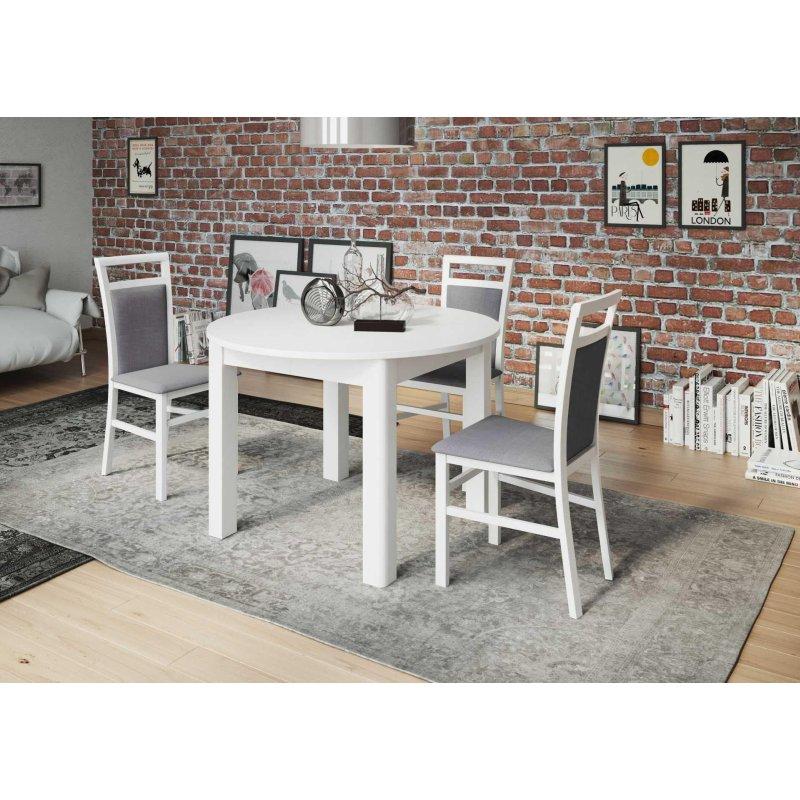 Beyaz Mat Laminat Açılır Yuvarlak Yemek Masası 110x110 cm - 82882