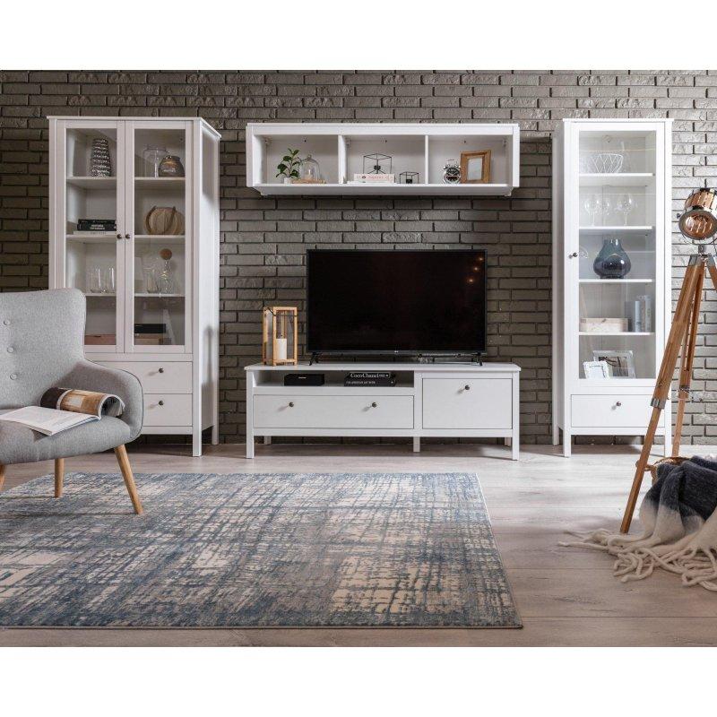 Beyaz Mat Laminat Vitrinli TV Ünitesi 160 cm - 82219