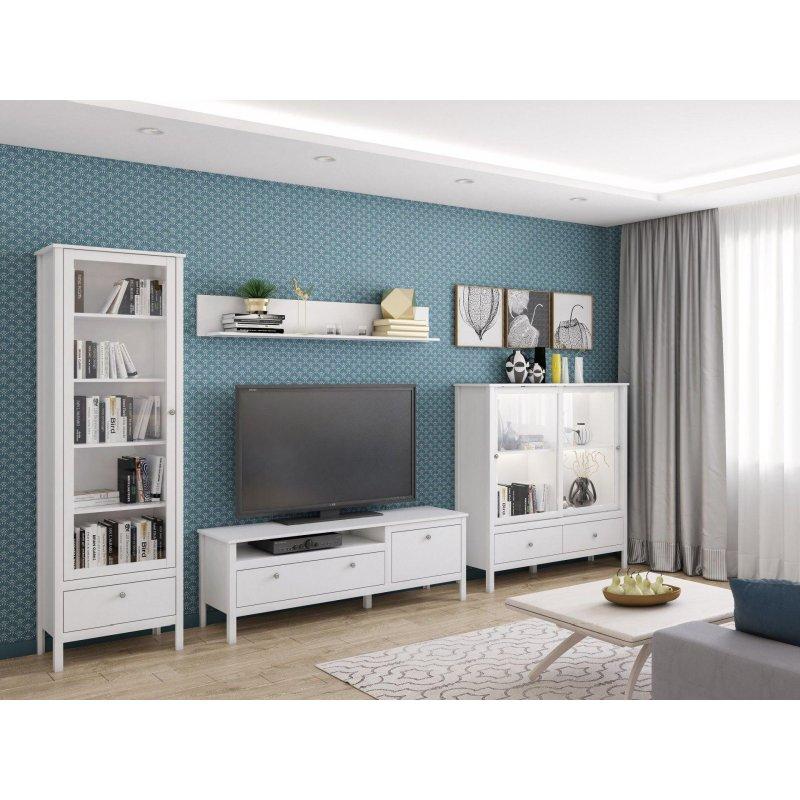 Beyaz Mat Laminat Vitrinli TV Ünitesi 160 cm - 82219
