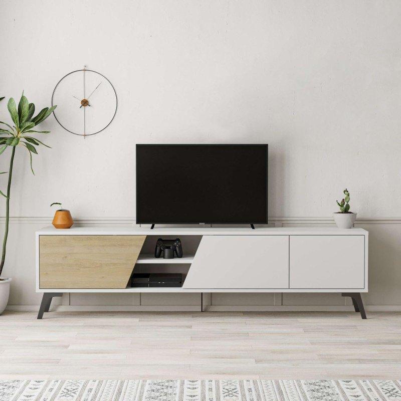 Beyaz Meşe Rengi 180 cm TV Ünitesi - 80629