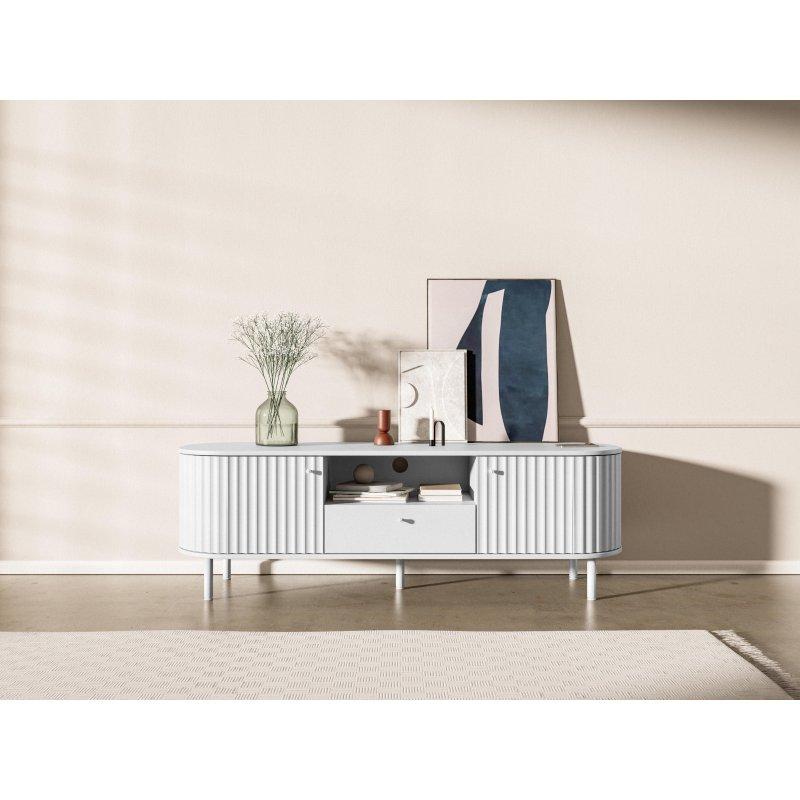 Beyaz Oval TV Ünitesi 156x51x48 cm - 80785