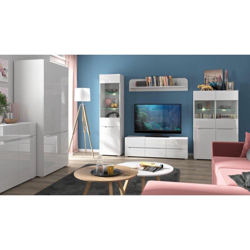 Beyaz Parlak Foliolu 6 Çekmeceli TV Ünitesi 140 cm - 82150