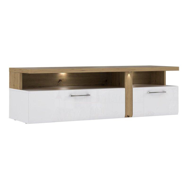 Beyaz ve Artisan Meşe Renkli Modern TV Ünitesi 163x51x54 cm - 82180