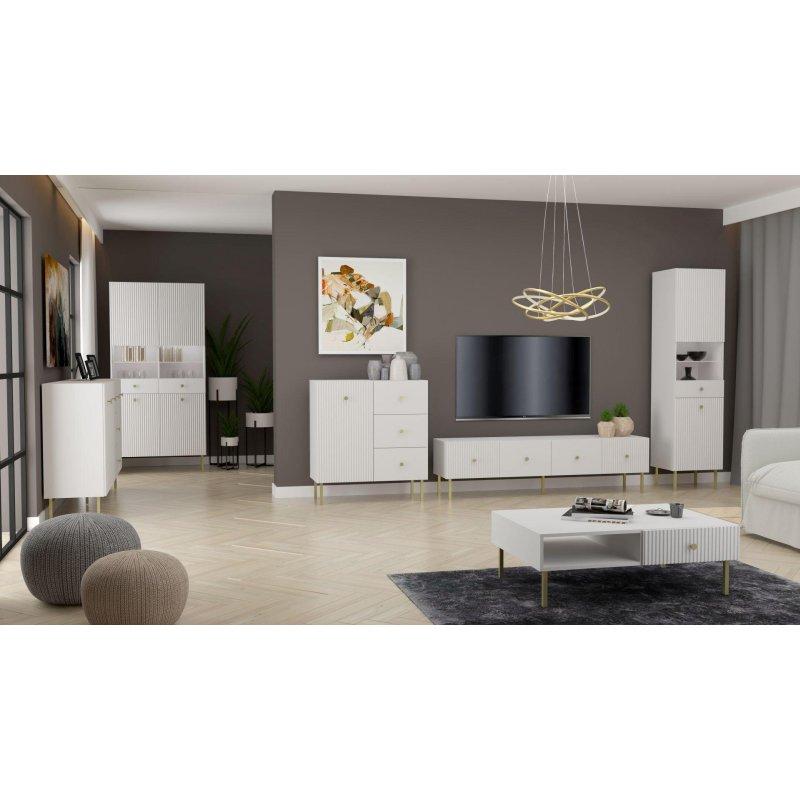 Beyaz ve Gold Metalik TV Ünitesi 135x48 cm - 82084