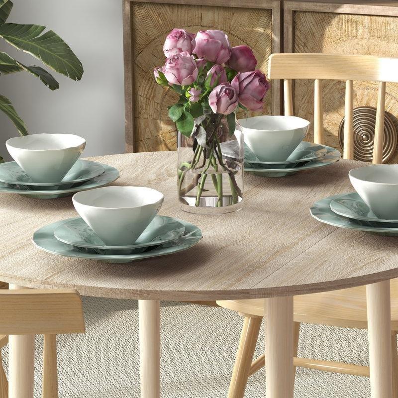 Çam Ağacı Bacaklı Açılır Yuvarlak Yemek Masası 89 cm - 82393