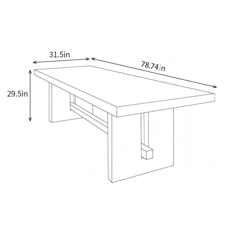 Çam Masif Ahşap Dikdörtgen Yemek Masası 200x80 cm Kırsal Tarzı - 82441
