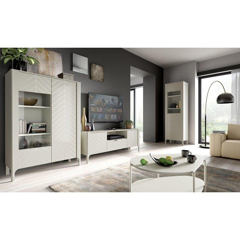 Cashmere Renkli Laminat Vitrinli TV Ünitesi 135x57 cm - 81961