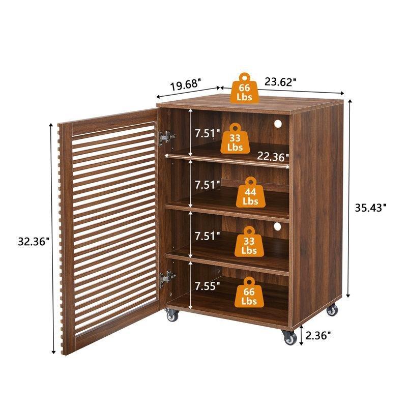 Ceviz Rengi Endüstriyel Ahşap Plak Dolabı 90x60x50 cm - 81547