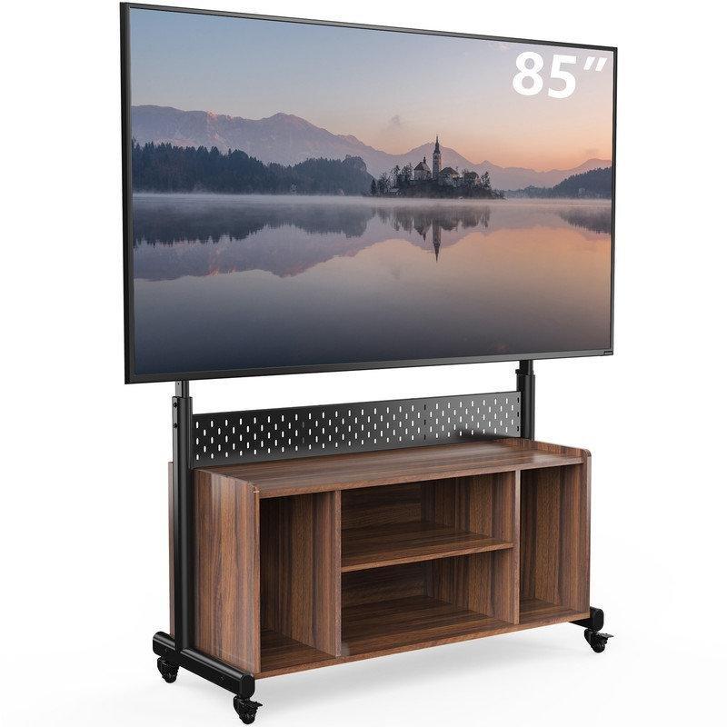 Ceviz Rengi Endüstriyel Tasarımlı 50-85 İnç Tekerlekli TV Standı - 81337