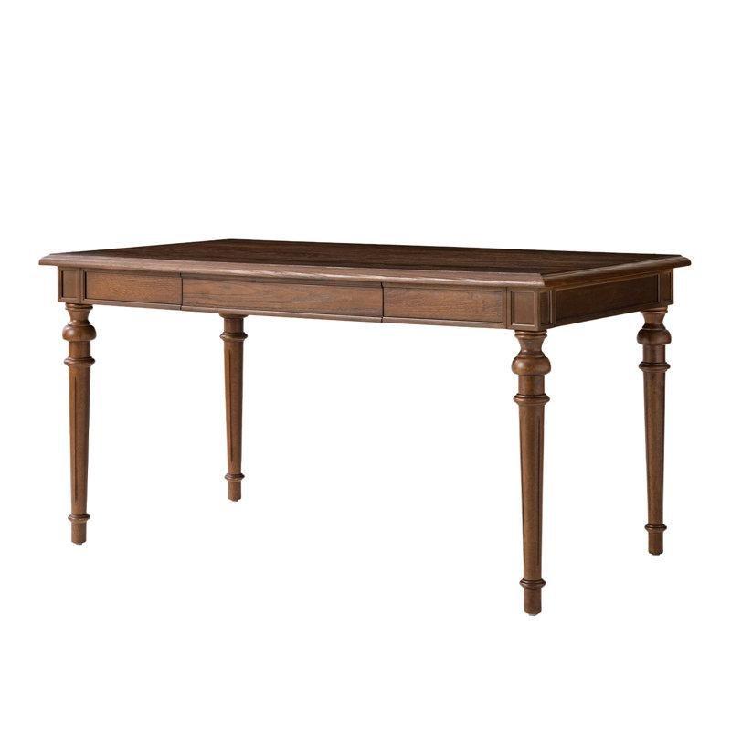 Ceviz Rengi Masif Ahşap Yemek Masası 152 cm Çekmeceli - 82444