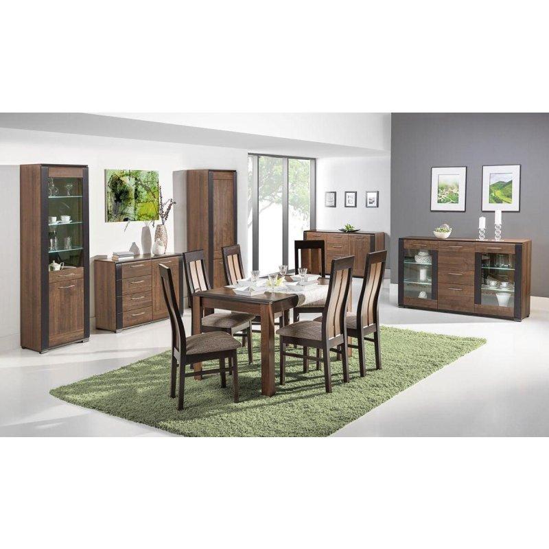 Ceviz Renginde Siyah Çerçeveli TV Ünitesi 50 cm Yüksekliğinde - 82003