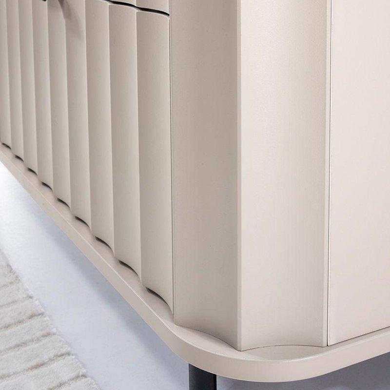 Clay Gray Renk Vitrinli TV Ünitesi 137x57 cm Modern Tasarım - 82144