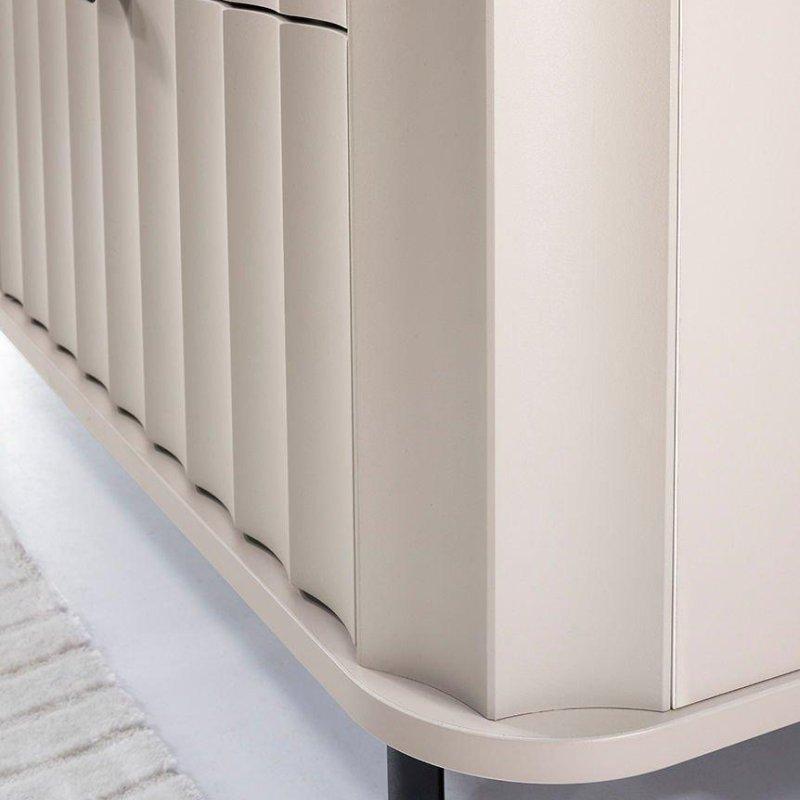 Clay Gray Renkli Modern TV Ünitesi 196 cm Açık Raflı ve Kapalı Depolama Alanıyla - 82171