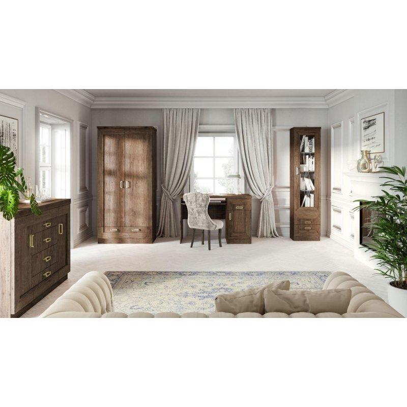 Dąb Lefkas Renkli Vitrinli TV Ünitesi 118x38x35 cm - 81955