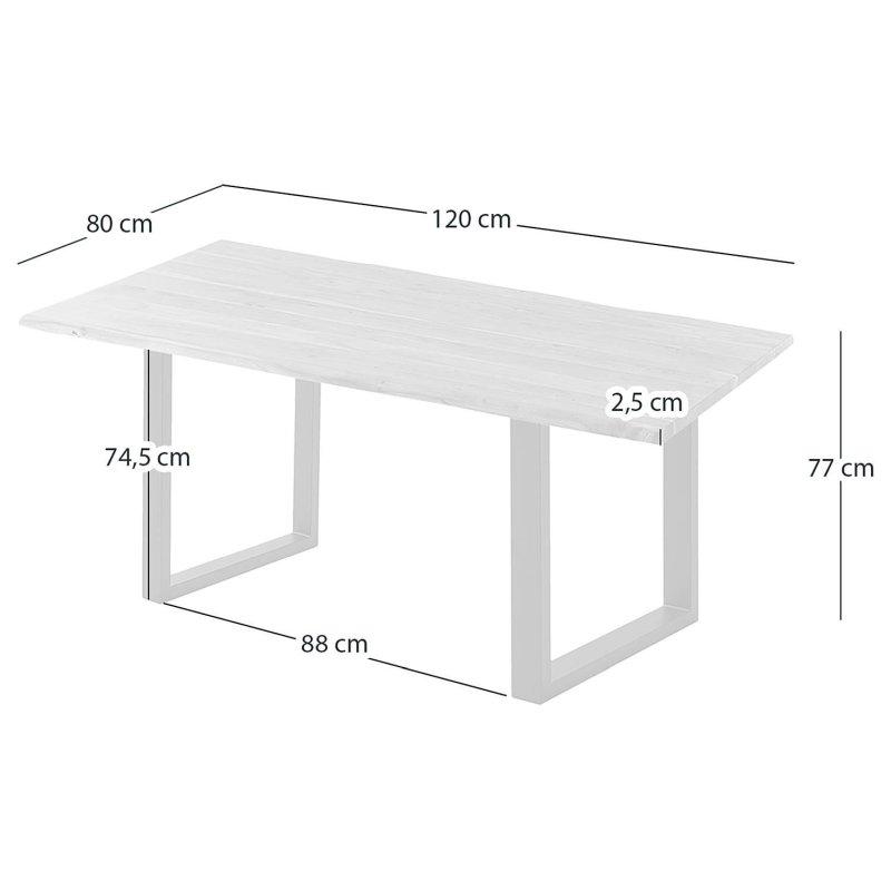 Doğal Ağaç Kenarı Akazie Masif Yemek Masası 120x80 cm - 82633