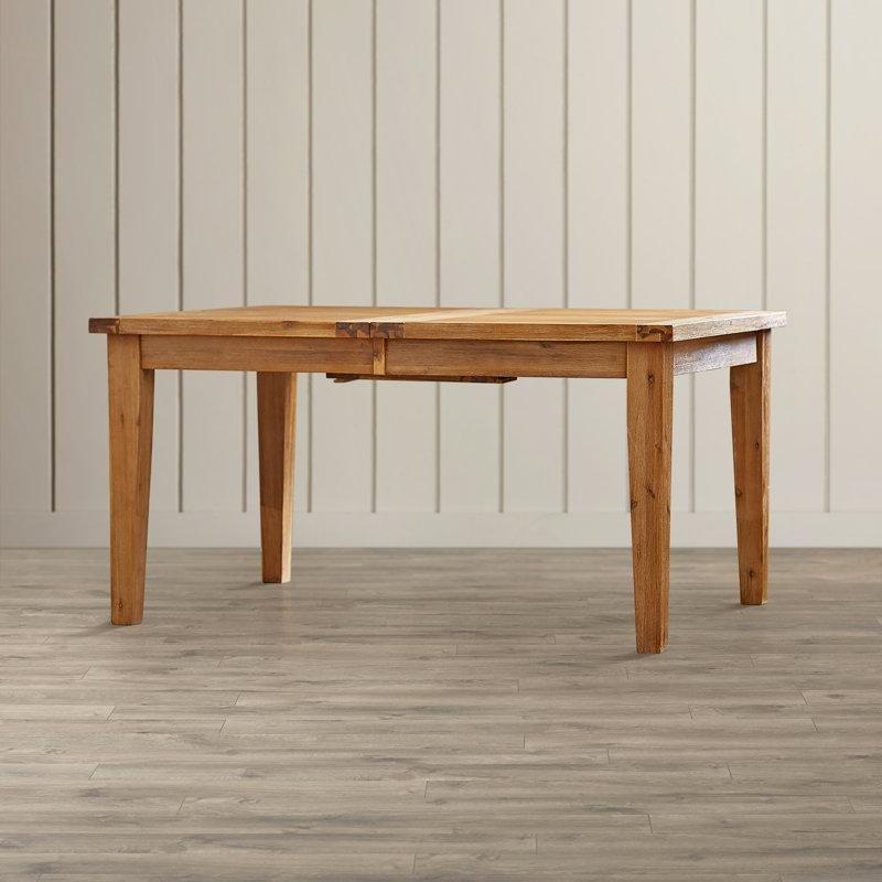 Doğal Ahşap Kaplı Genişletilebilir Masif Ahşap Yemek Masası 60x107 cm - 82474