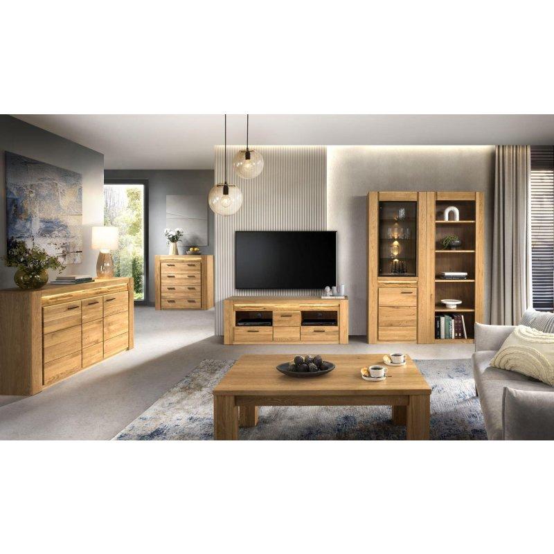 Doğal Meşe Renkli Vitrinli TV Ünitesi 161x58 cm - 82111